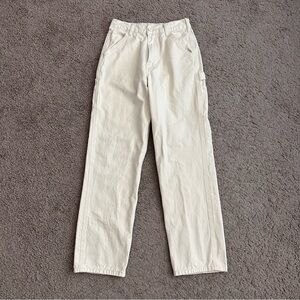 J. Galt Cream Wax Paper Color Cargo Carpenter Jeans Womens M
